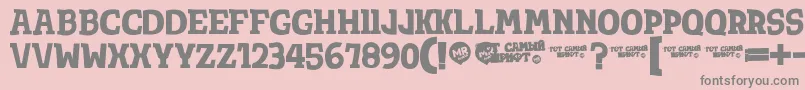 Totsamshrift Font – Gray Fonts on Pink Background