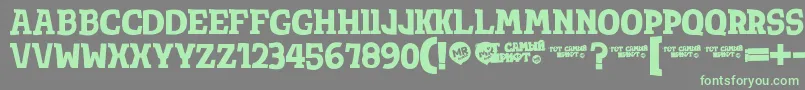 Totsamshrift Font – Green Fonts on Gray Background