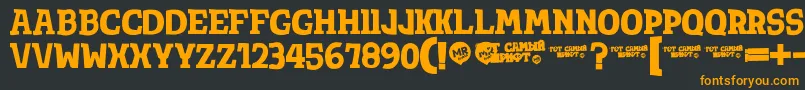 フォントTotsamshrift – 黒い背景にオレンジの文字