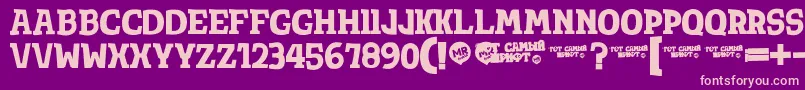 Totsamshrift Font – Pink Fonts on Purple Background