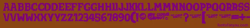 Totsamshrift Font – Purple Fonts on Brown Background