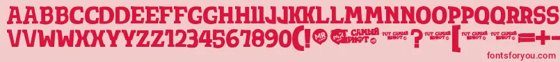 Totsamshrift Font – Red Fonts on Pink Background