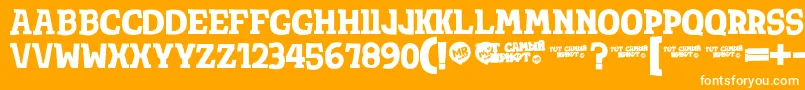 Totsamshrift Font – White Fonts on Orange Background