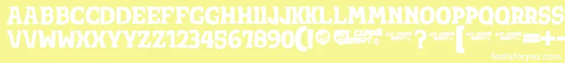 フォントTotsamshrift – 黄色い背景に白い文字