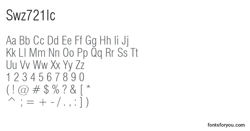 Swz721lcフォント–アルファベット、数字、特殊文字