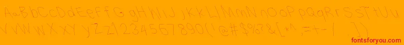 Filamenttwotwo-Schriftart – Rote Schriften auf orangefarbenem Hintergrund