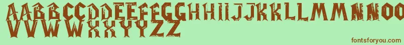 Шрифт WowPlexus – коричневые шрифты на зелёном фоне
