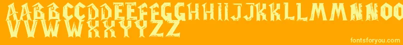 WowPlexus-Schriftart – Gelbe Schriften auf orangefarbenem Hintergrund