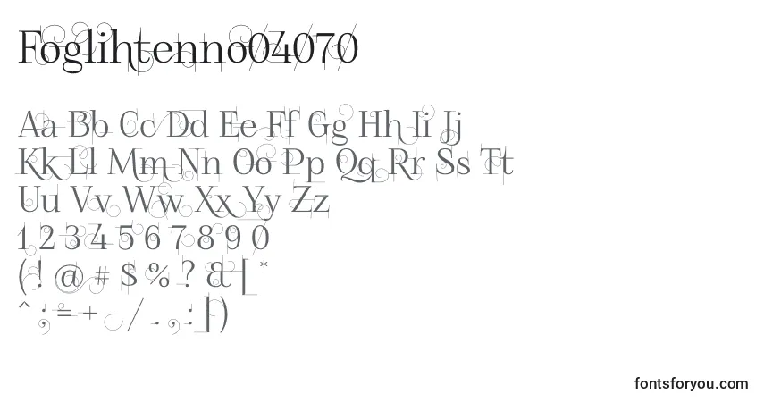 A fonte Foglihtenno04070 – alfabeto, números, caracteres especiais