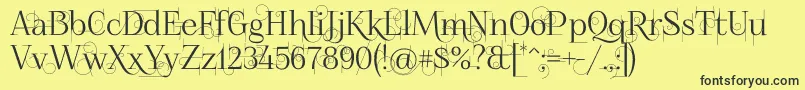 Foglihtenno04070-Schriftart – Schwarze Schriften auf gelbem Hintergrund