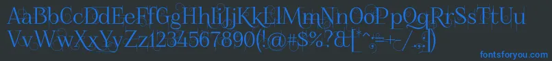 Шрифт Foglihtenno04070 – синие шрифты на чёрном фоне