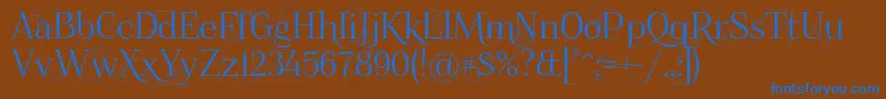 フォントFoglihtenno04070 – 茶色の背景に青い文字