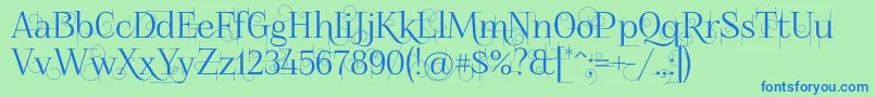 Foglihtenno04070 Font – Blue Fonts on Green Background
