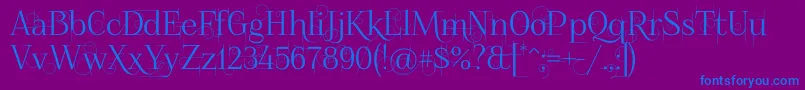 Foglihtenno04070-fontti – siniset fontit violetilla taustalla