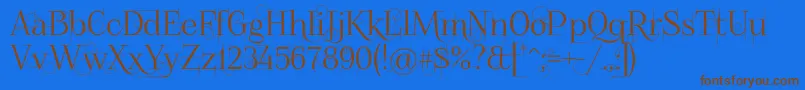 Foglihtenno04070 Font – Brown Fonts on Blue Background