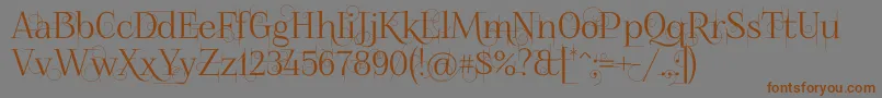 Foglihtenno04070 Font – Brown Fonts on Gray Background