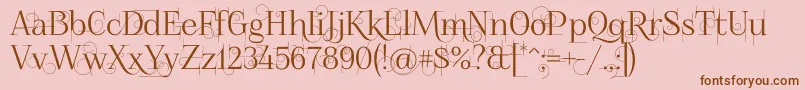 Foglihtenno04070-Schriftart – Braune Schriften auf rosa Hintergrund