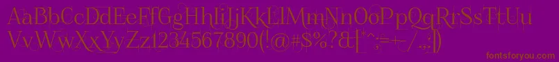 Foglihtenno04070-fontti – ruskeat fontit violetilla taustalla