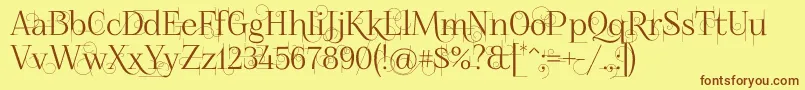 Foglihtenno04070 Font – Brown Fonts on Yellow Background