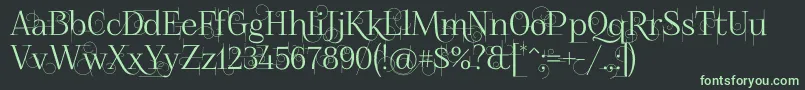 Foglihtenno04070 Font – Green Fonts on Black Background