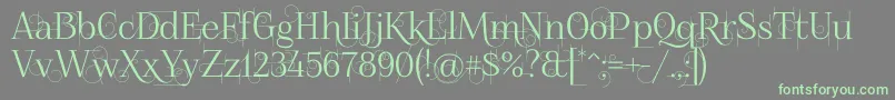 Foglihtenno04070 Font – Green Fonts on Gray Background