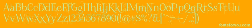 Foglihtenno04070 Font – Green Fonts on Orange Background