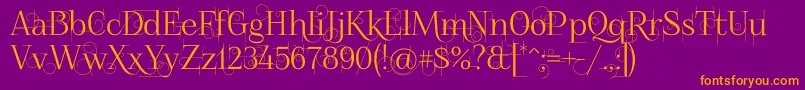 Foglihtenno04070-Schriftart – Orangefarbene Schriften auf violettem Hintergrund