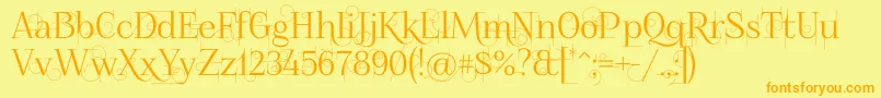 Foglihtenno04070 Font – Orange Fonts on Yellow Background