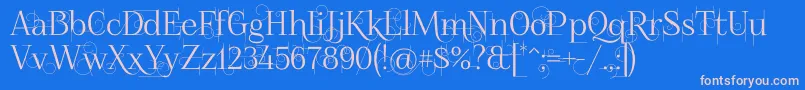 Шрифт Foglihtenno04070 – розовые шрифты на синем фоне