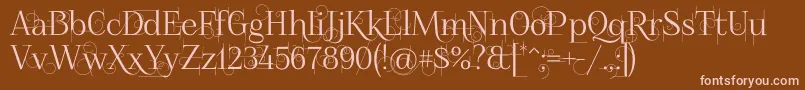 Шрифт Foglihtenno04070 – розовые шрифты на коричневом фоне