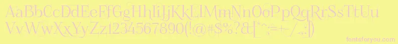 Foglihtenno04070 Font – Pink Fonts on Yellow Background