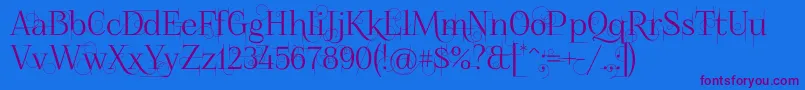 Foglihtenno04070 Font – Purple Fonts on Blue Background