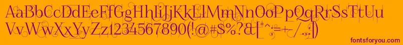 Foglihtenno04070 Font – Purple Fonts on Orange Background