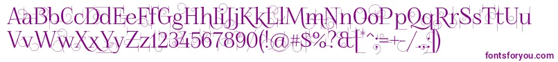 Foglihtenno04070-fontti – violetit fontit valkoisella taustalla