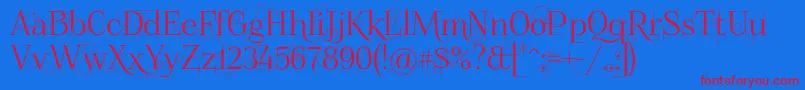 Foglihtenno04070-fontti – punaiset fontit sinisellä taustalla