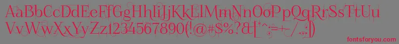 Foglihtenno04070 Font – Red Fonts on Gray Background