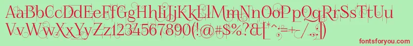 Foglihtenno04070 Font – Red Fonts on Green Background