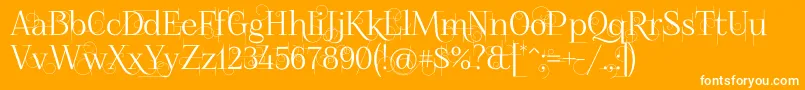 Шрифт Foglihtenno04070 – белые шрифты на оранжевом фоне