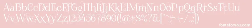 Foglihtenno04070-fontti – valkoiset fontit vaaleanpunaisella taustalla