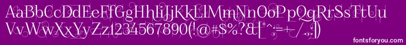 Foglihtenno04070-fontti – valkoiset fontit violetilla taustalla