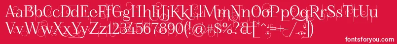 Шрифт Foglihtenno04070 – белые шрифты на красном фоне