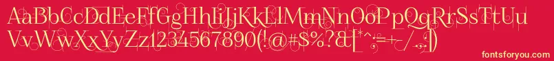 Foglihtenno04070 Font – Yellow Fonts on Red Background