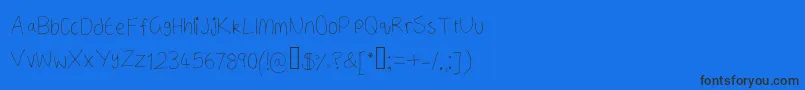 Fonte ANeatishFont2 – fontes pretas em um fundo azul