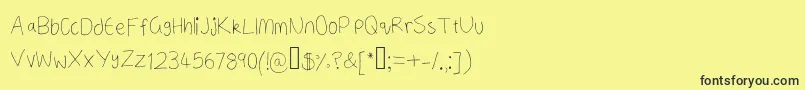 Fonte ANeatishFont2 – fontes pretas em um fundo amarelo