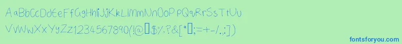 ANeatishFont2 Font – Blue Fonts on Green Background