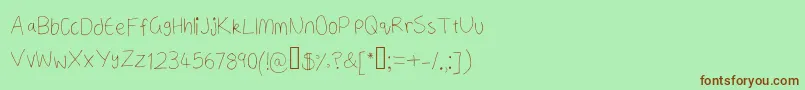 フォントANeatishFont2 – 緑の背景に茶色のフォント