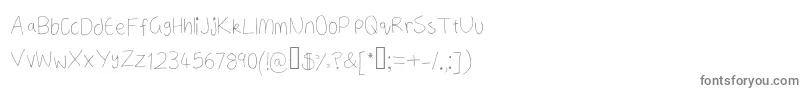 フォントANeatishFont2 – 白い背景に灰色の文字