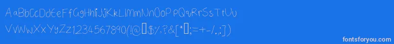 Fonte ANeatishFont2 – fontes rosa em um fundo azul