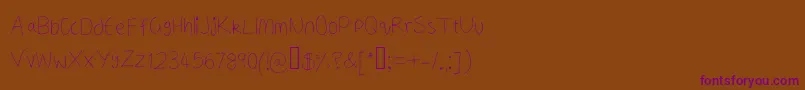 フォントANeatishFont2 – 紫色のフォント、茶色の背景