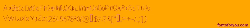 Fonte ANeatishFont2 – fontes roxas em um fundo laranja